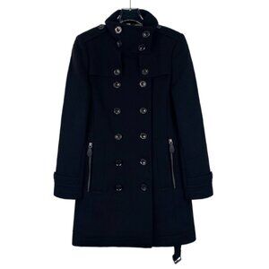 Burberry Black wool double-breasted long-sleeve coat